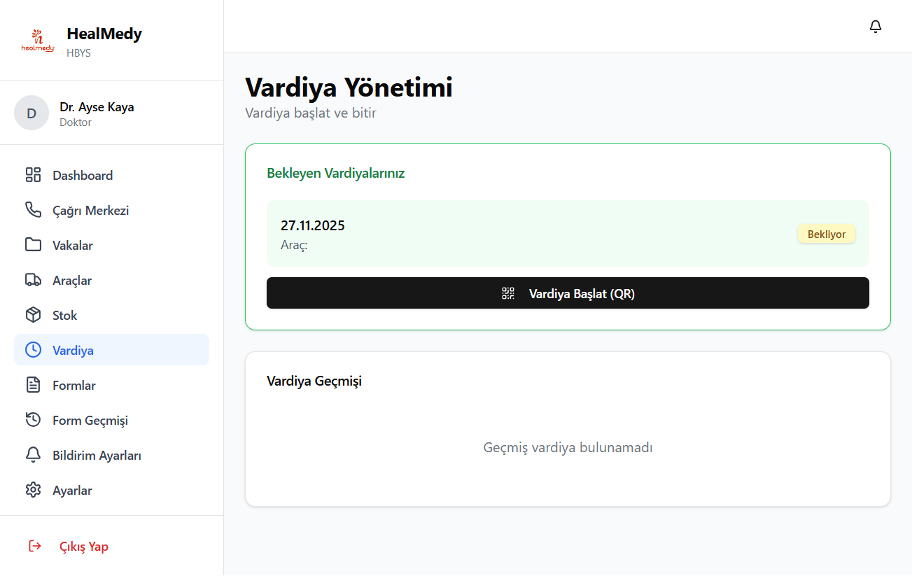 Vardiya Yönetimi Ekranı